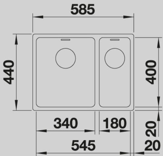 Blanco -  Andano 340/180-U - Sifon Gider - Paslanmaz Çelik Eviye