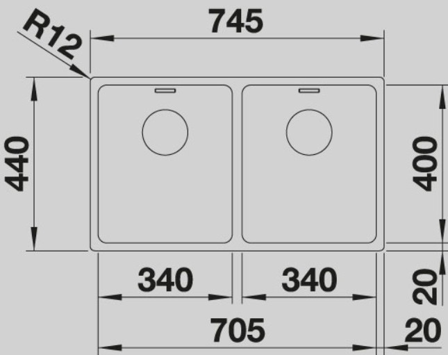 Blanco -  Andano 340/340-IF - Sifon Gider - Paslanmaz Çelik Eviye