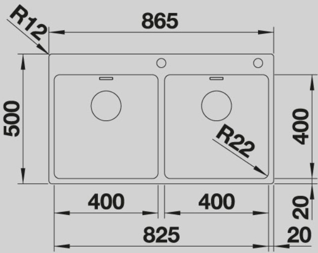 Blanco -  Andano 400/400-IF/A - Push Sifon Kontrol - Paslanmaz Çelik Eviye