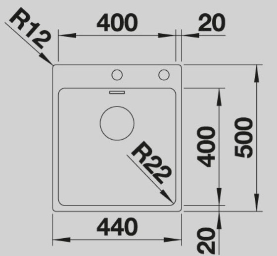 Blanco -  Andano 400-IF/A -  Push Sifon Kontrol - Paslanmaz Çelik Eviye