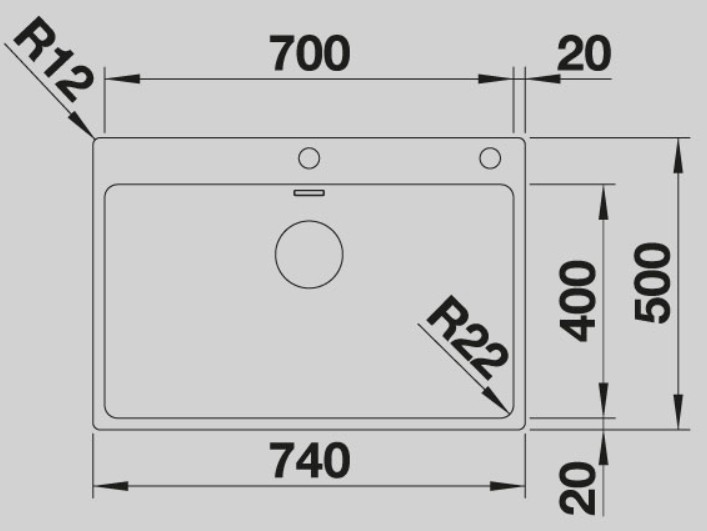 Blanco -  Andano 700-IF/A - Push Sifon Kontrol - Paslanmaz Çelik Eviye 