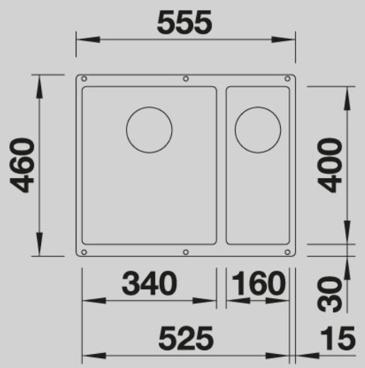 Blanco -  Subline 340/160-U - Silgranit Eviye