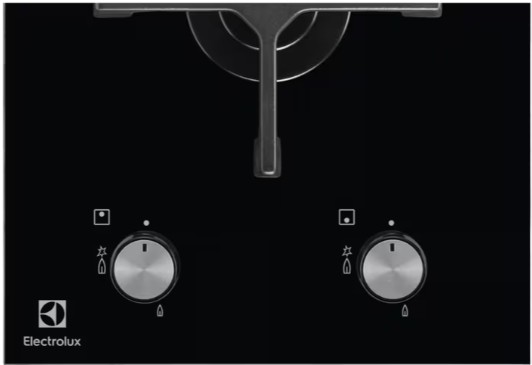 EGC3322NVK - Electrolux - 300 Serisi 60 cm Gazlı Döküm Izgaralı Siyah Cam Ankastre Ocak